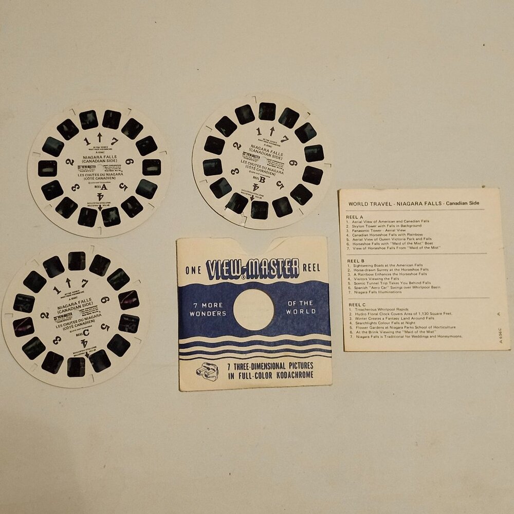 VINTAGE View Master Niagara Falls Canadian Side View Master Reels x 3